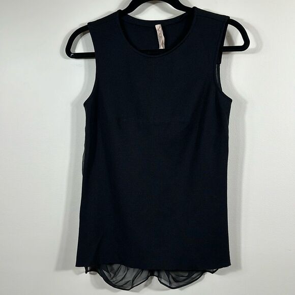 Bailey 44 Black Women Sleeveless Rayon Silk Flowy Pleated Mix Tank Size Small - Picture 1 of 6